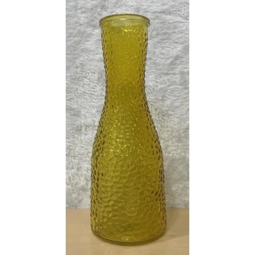 Vintage Dominion Glass DPS Amber Hobnail Vase 9